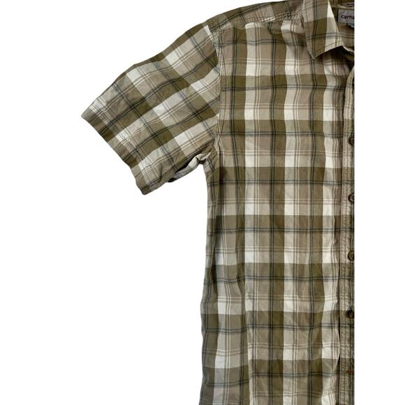 Carhartt Plaid Short Sleeve Shirt Medium Button-Up Outdoor Workwear - Picture 5 of 7